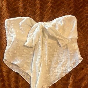 SHEIN White Lace Strapless Blouse